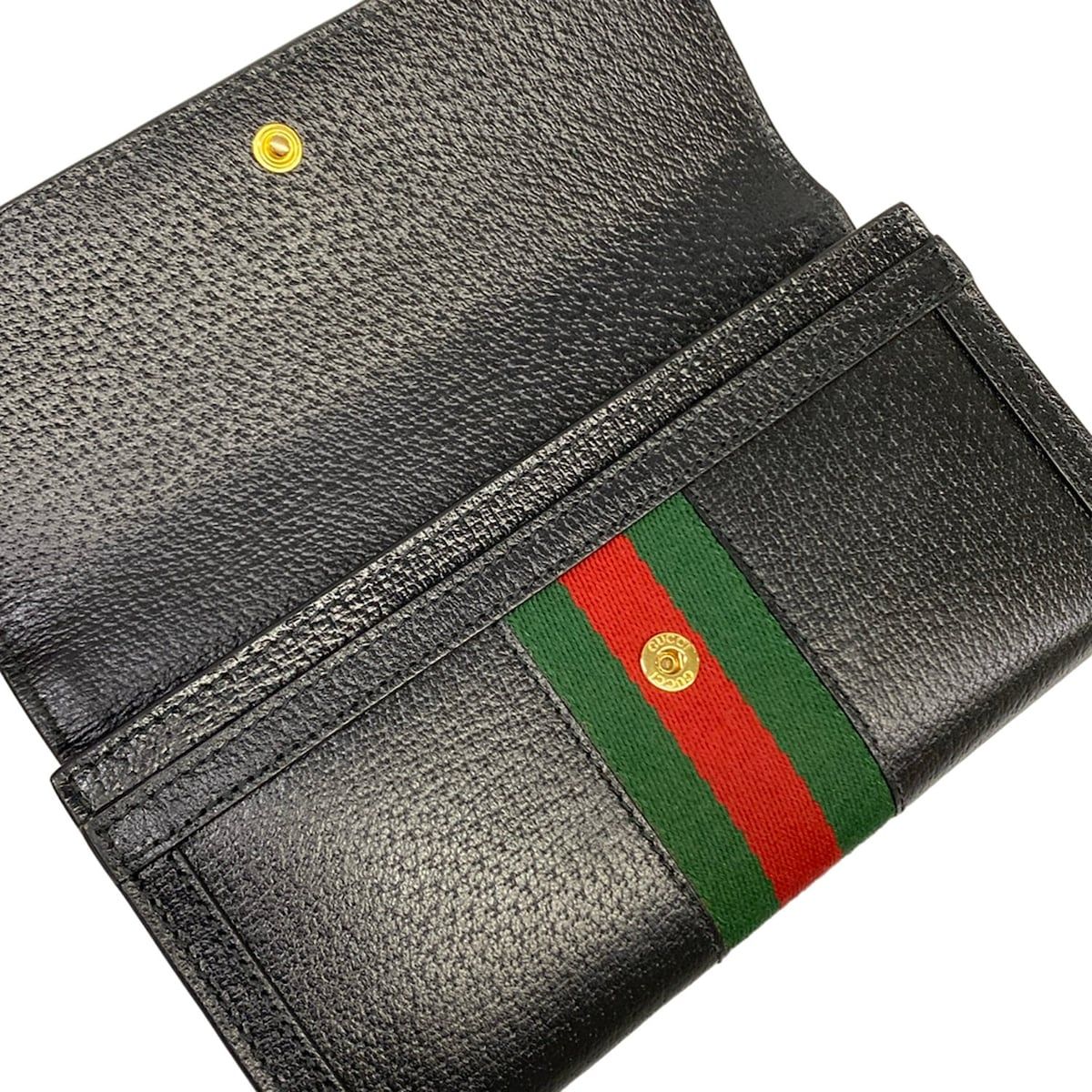 GUCCI(グッチ) 長財布美品 オフィディア 719886 黒 レザー - メルカリ