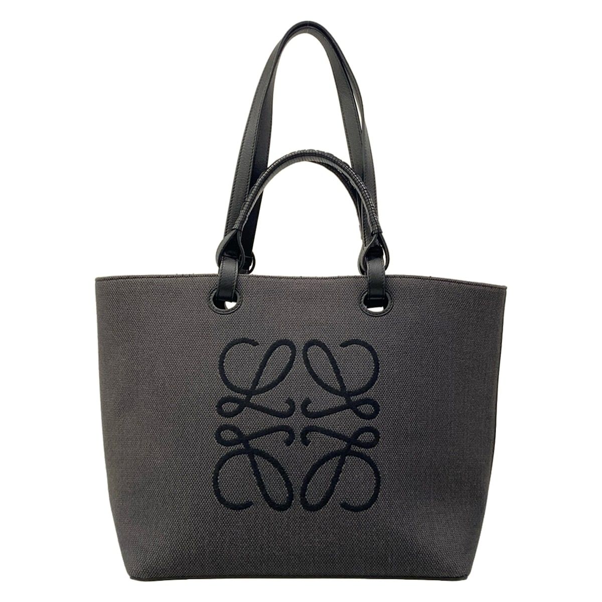 LOEWE(ロエベ) トートバッグ アナグラム トートバッグ ダークグレー×黒 2way レザー