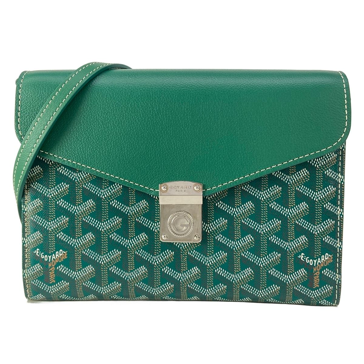 GOYARD(ゴヤール) ショルダーバッグ シープルポーチウォレットPM グリーン レザー 166,000円
