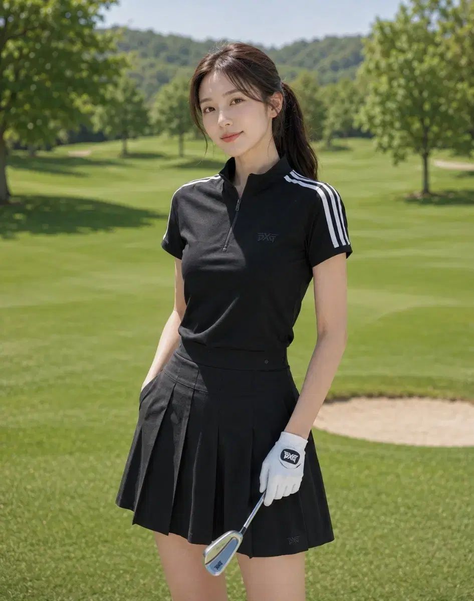 正規品 PXG レディース ハイネック 半袖 ゴルフ Tシャツ M