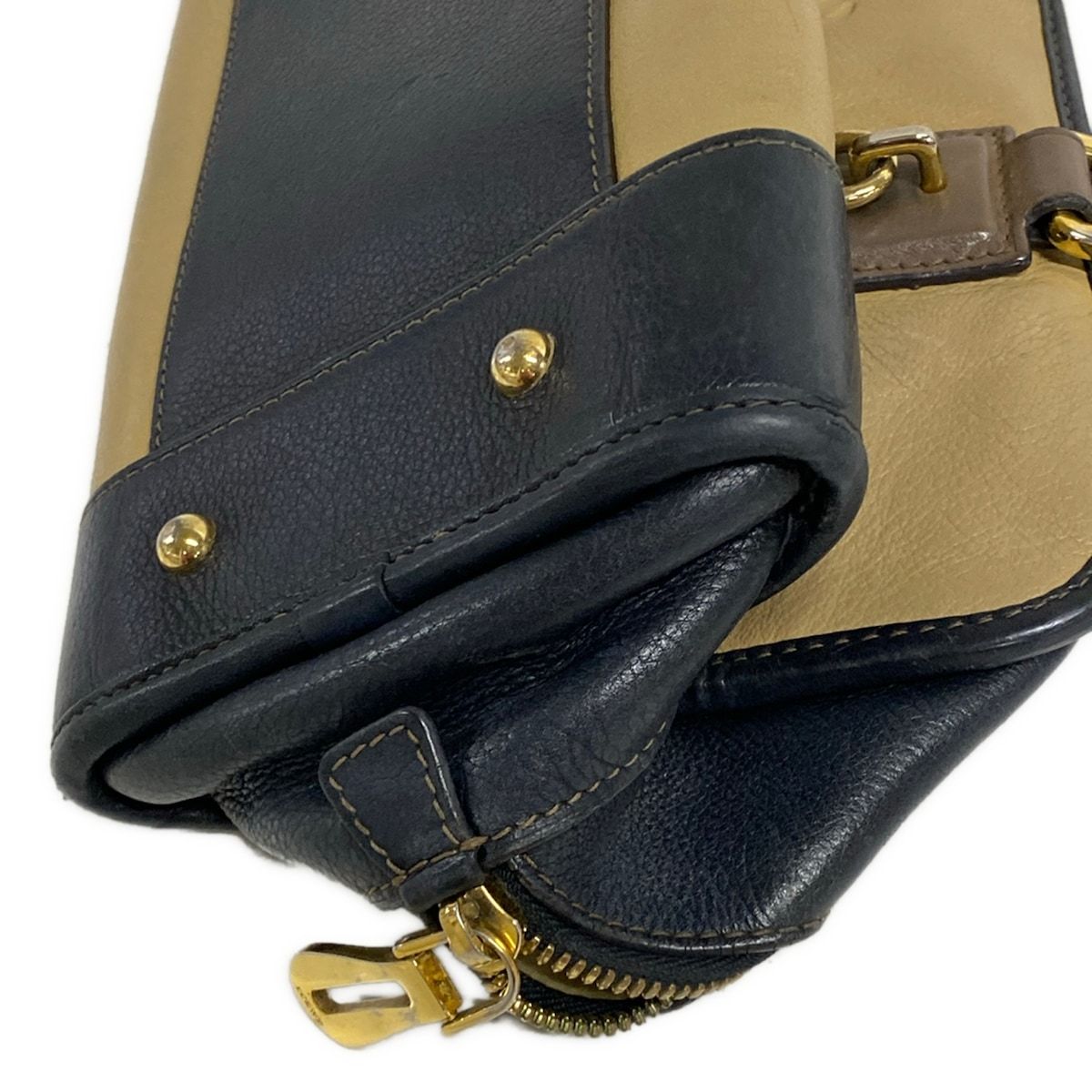 LOEWE(ロエベ) ハンドバッグ アマソナ28 ベージュ×黒×ダークブラウン 