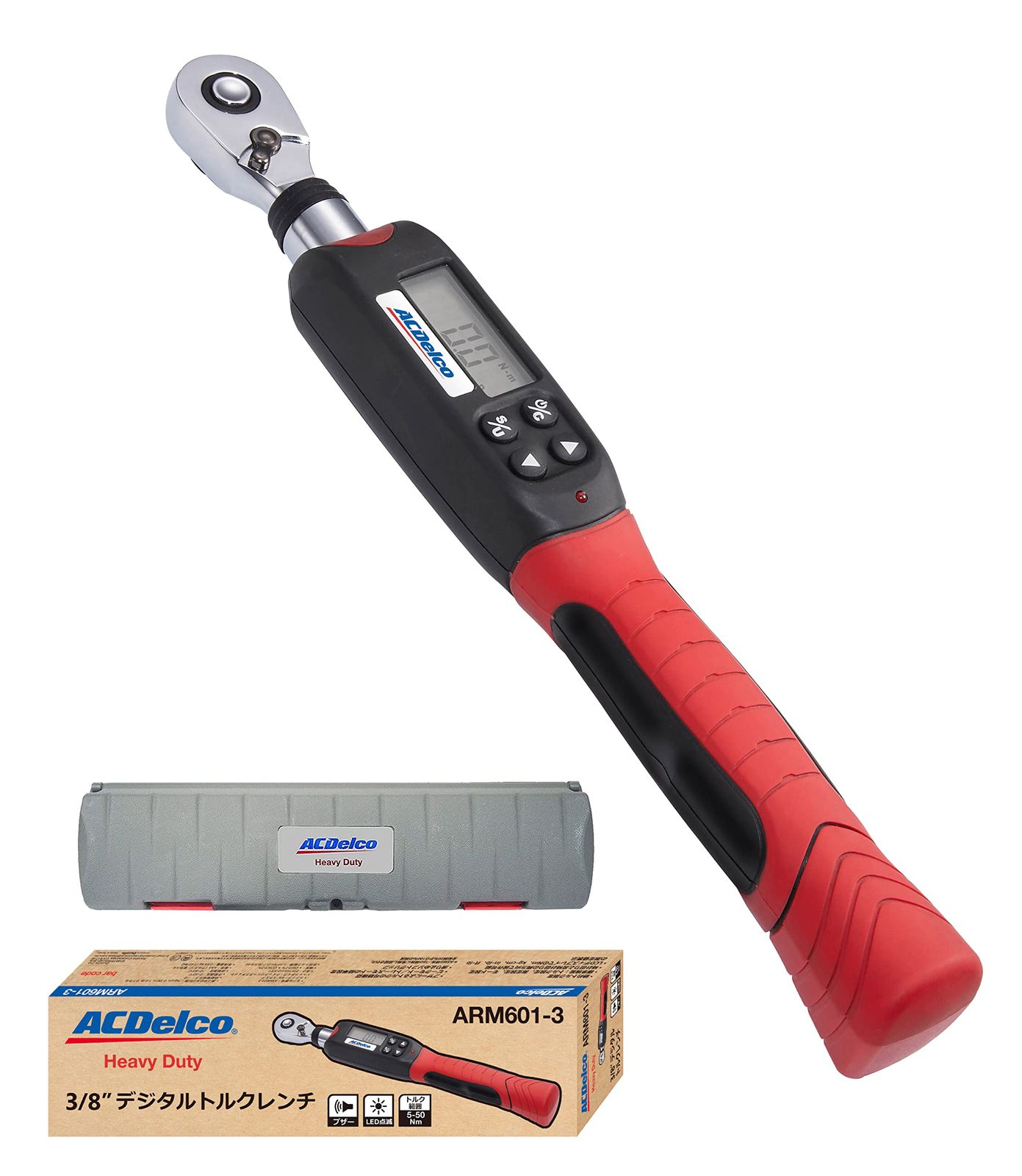 ACDelco 3/8” (9.5mm) デジタルトルクレンチ トルク値5-50Nm ブザー&LED警告灯内蔵 ISO6789 校正証明書付属 自動車エンジン修理 トルク値校正(日本語取扱説明書付属)ARM601-3(沖縄・離島の方不可) ad886321