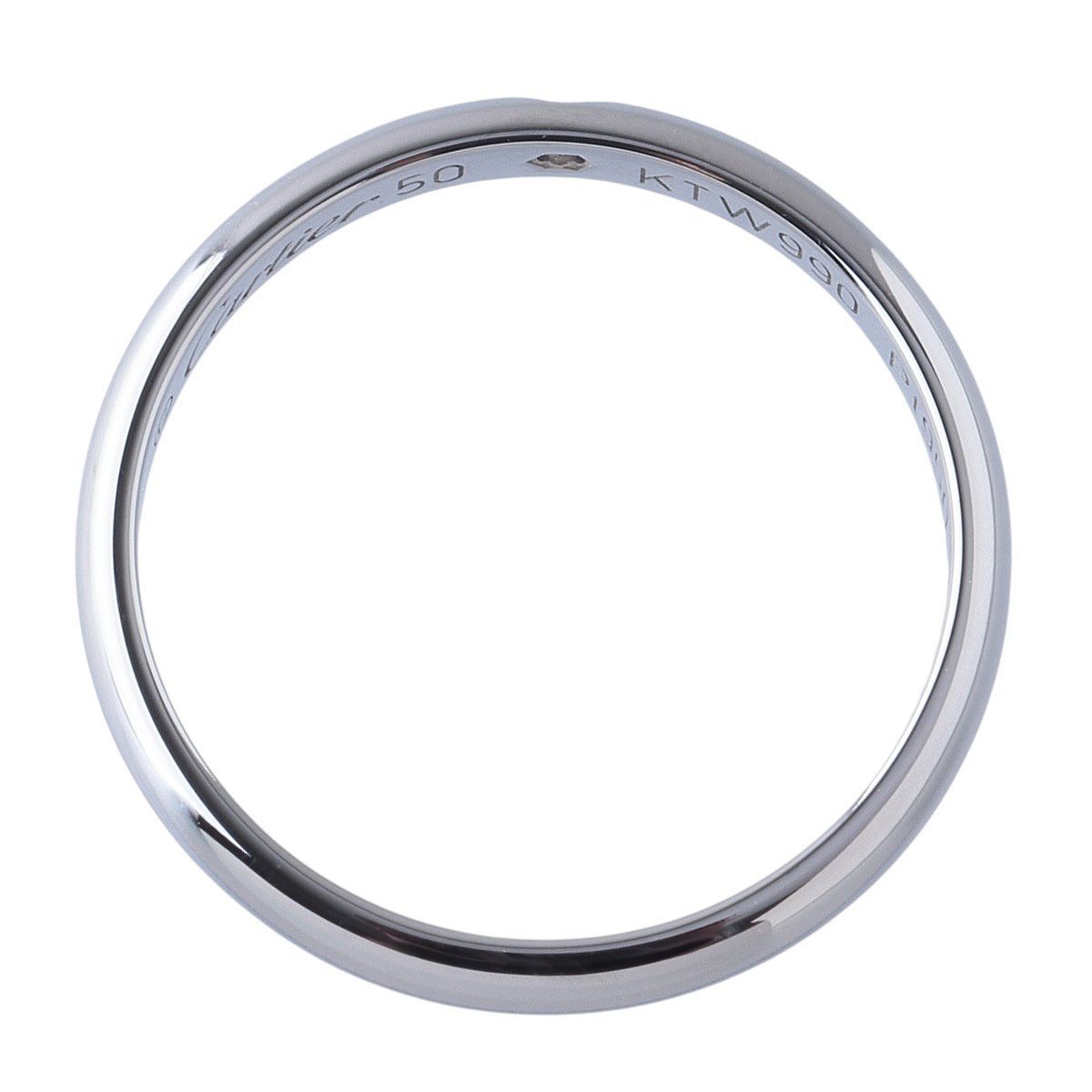 カルティエ ダイヤ リング 1895 ウェディング 1PD #50 幅2.5mm Pt950