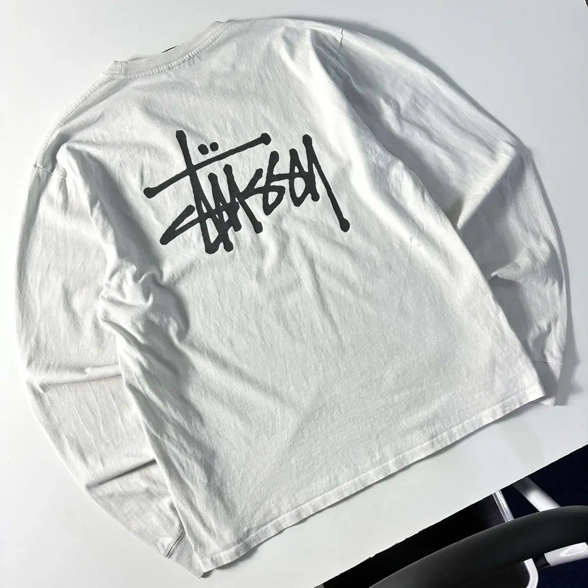 Stussy ステューシー ベーシック ロゴ 白 ロングスリーブ Tシャツ