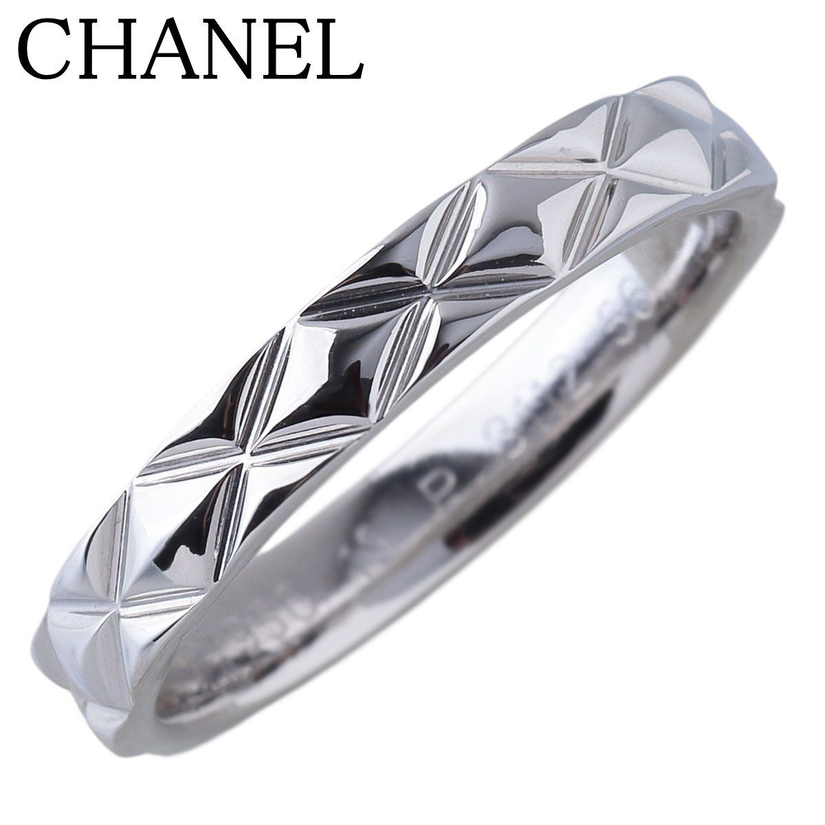シャネル マトラッセ リング ミディアム #56 幅3.3mm PT950 新品仕上げ済 CHANEL【26237】