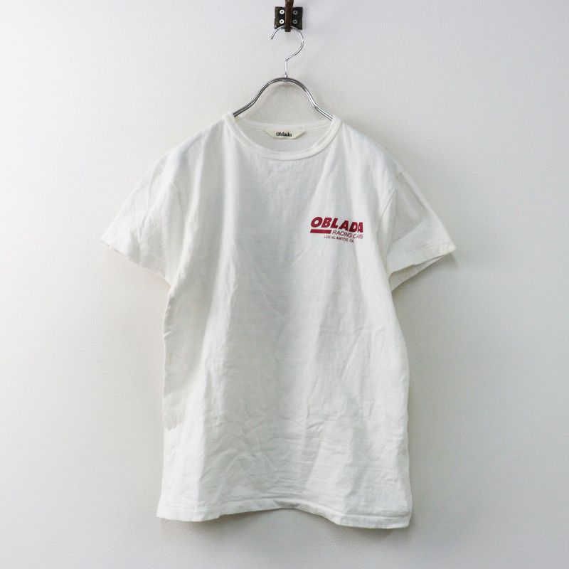 定価12900円 オブラダ Oblada CINCH Racing Cams レーシング プリントTシャツ F ホワイト／トップス 半袖 90sライク【2400014991314】