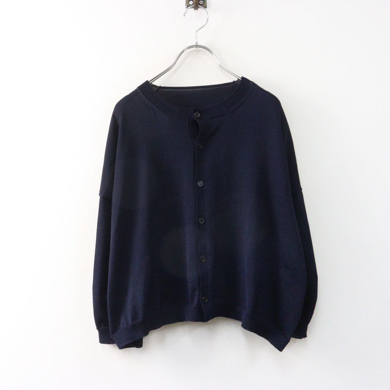 ワイズ ヨウジヤマモト Y's Yohji Yamamoto ワイドクルーネックカーディガン 2＼ネイビー ニット 羽織り【2400014984347】