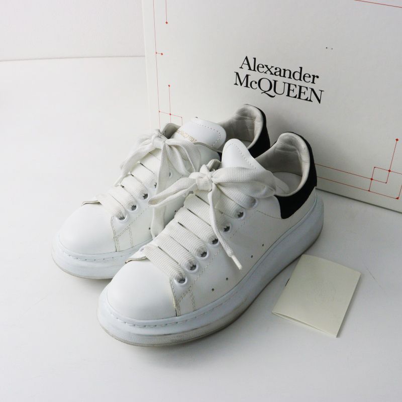 アレキサンダーマックイーン Alexander McQueen 553770 OVERSIZED 35.5＼ホワイト ブラック スニーカー レザー 22.5cm【2400014984323】