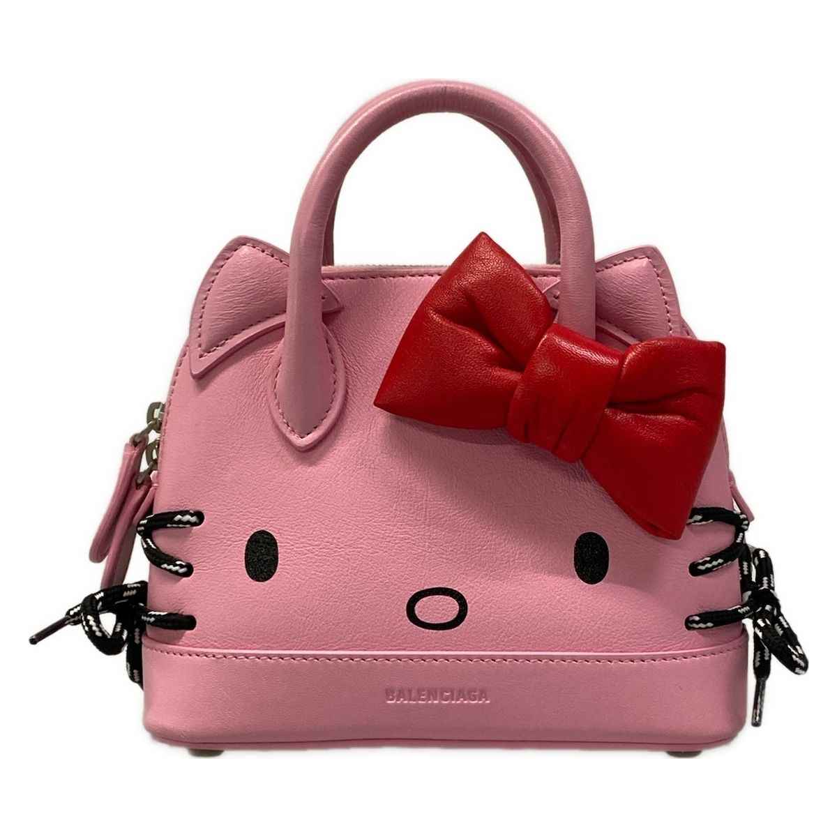 BALENCIAGA(バレンシアガ) ハンドバッグ ヴィル トップ ハンドル XXS 619015 ピンク×レッド×黒 HELLO KITTY/Sanrioコラボ 80,190円