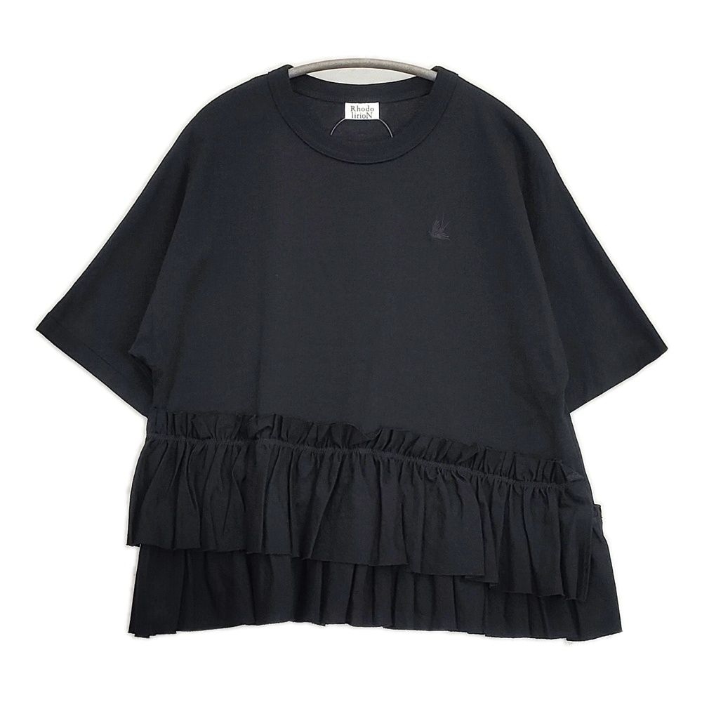 RhodolirioN Swallow Frill Tiered Top ネペンテス サイズ1 フリル カットソー ブラック レディース ロドリリオン【中古】6-0515S◎