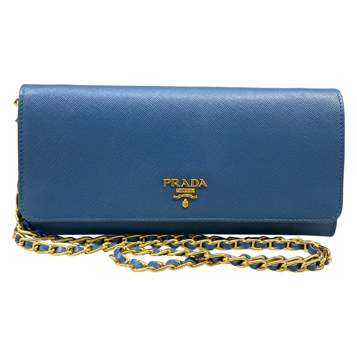 PRADA(プラダ) 財布 - ブルー チェーンウォレット