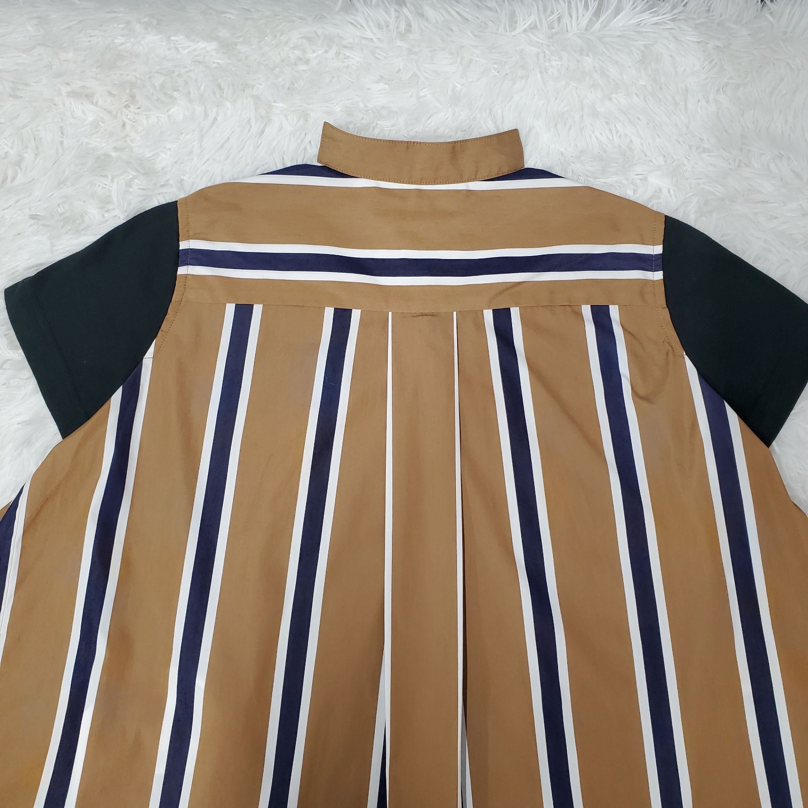 sacai サカイ 20ss ドッキング カットソー ストライプ フレア 半袖 T