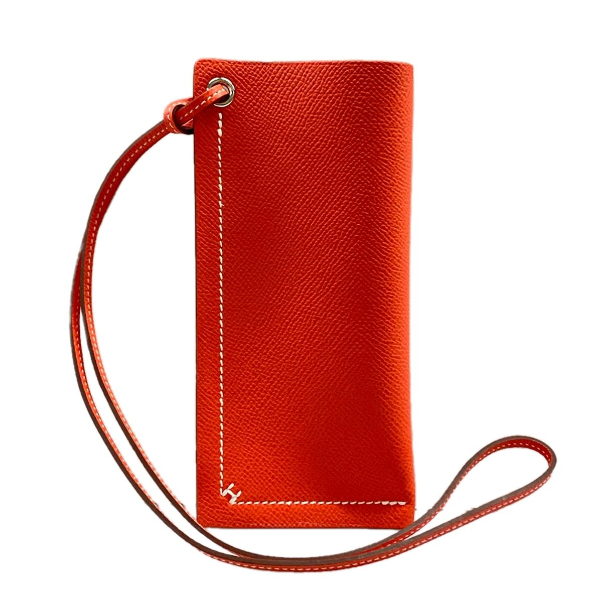 HERMES(エルメス) メガネケース美品 Hセリエ ヴェルソ オレンジフィールド シルバー金具