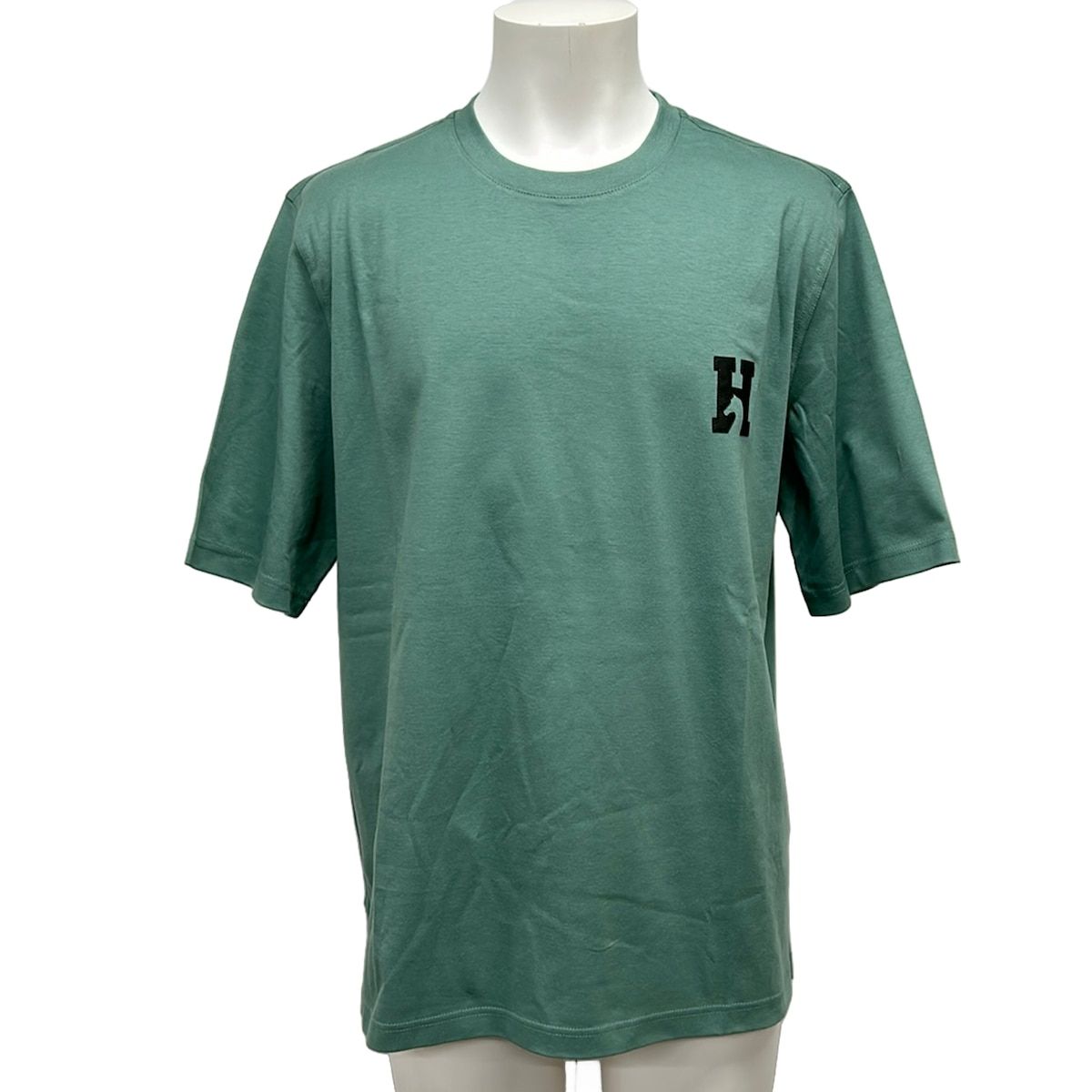 HERMES(エルメス) 半袖Tシャツ サイズS メンズ美品 - H567810HA ライトグリーン×黒 クルーネック コットン