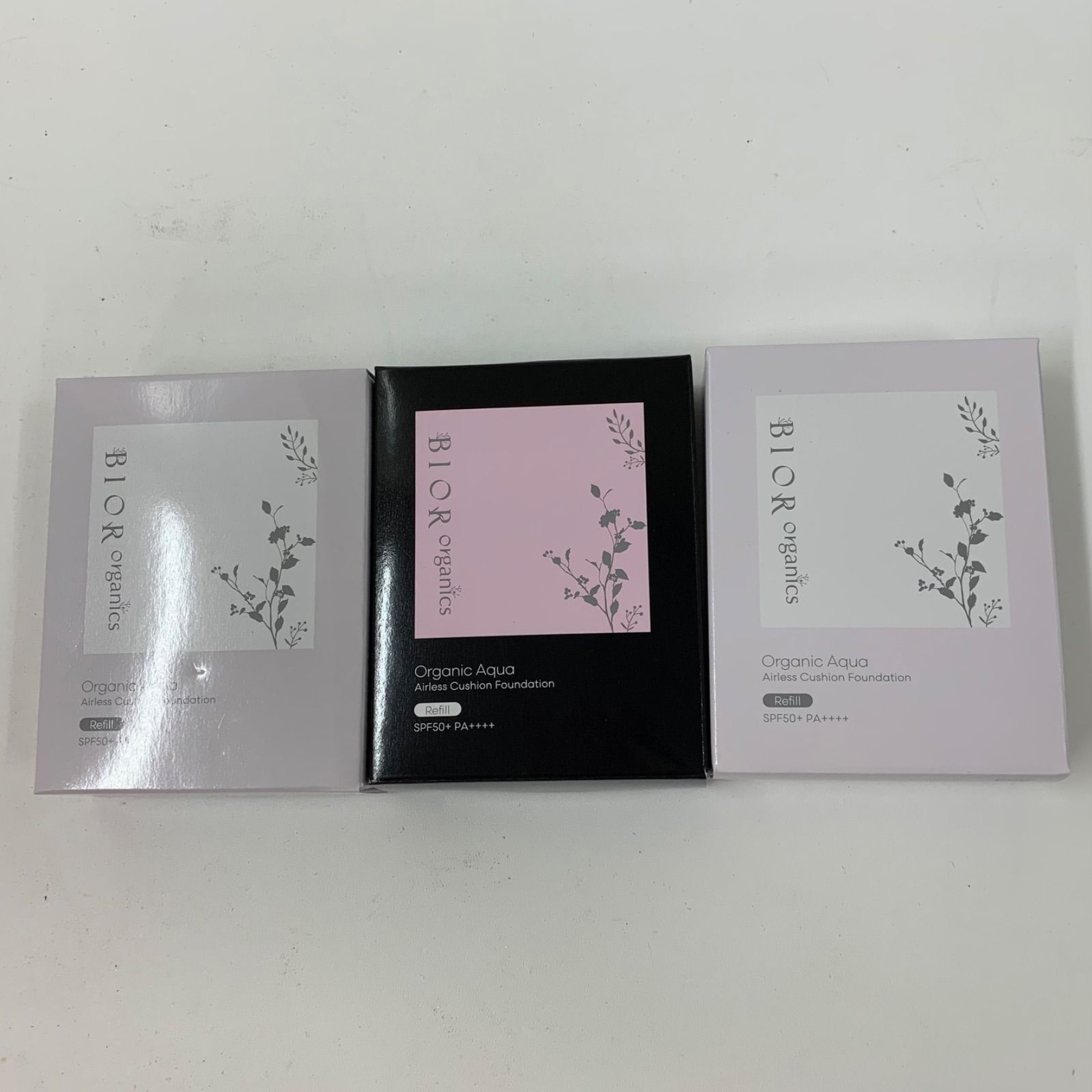 F3322 BIOR organics ビオールオーガニックス オーガニックアクア エアレスクッション 美容液ファンデーション リフィル＆パフ 15g×2・美容液ファンデーション モイストグロウ リフィル＆パフ15g 計3点セット