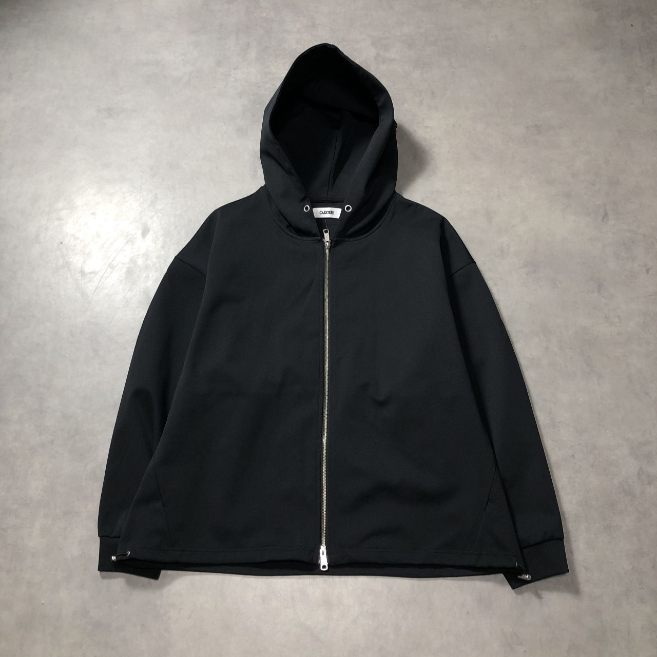 GQ5613◇CARORIE : HEAVY PONTE ZIP HOODIE CR2410T3-BK◇L◇ブラック カロリイ ヘビーポンチ ジップフーディー パーカー ダブルジップ オーバーサイズ 参考定価¥34,650-