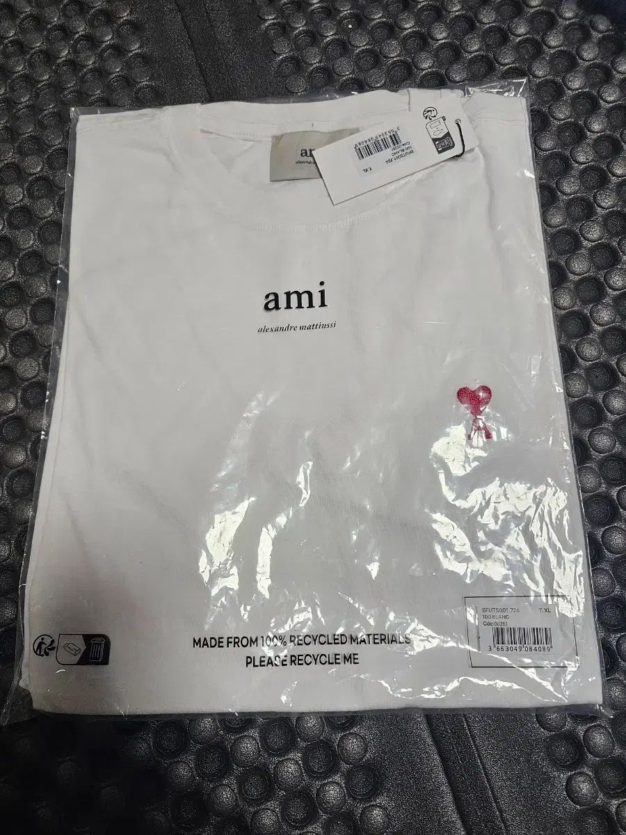 アミ スモール ハート ロゴ 半袖Tシャツ XL 白