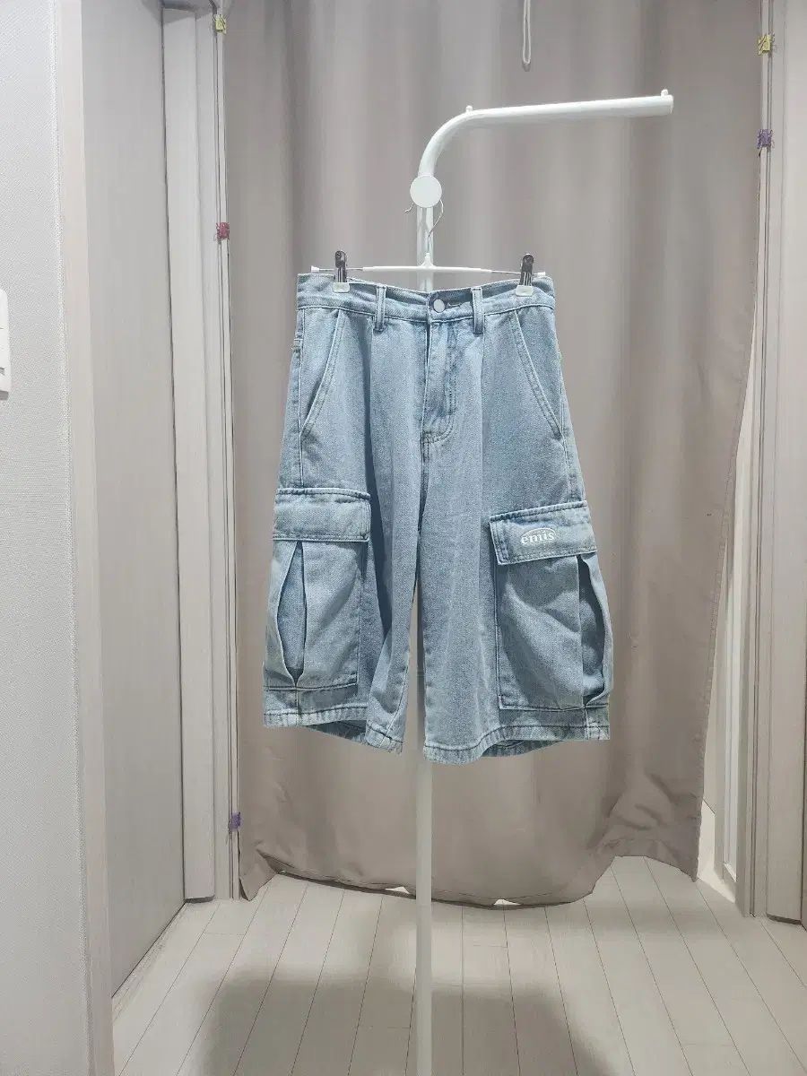 EMIS エミス ライトブルー デニム カーゴ ハーフパンツ 新品