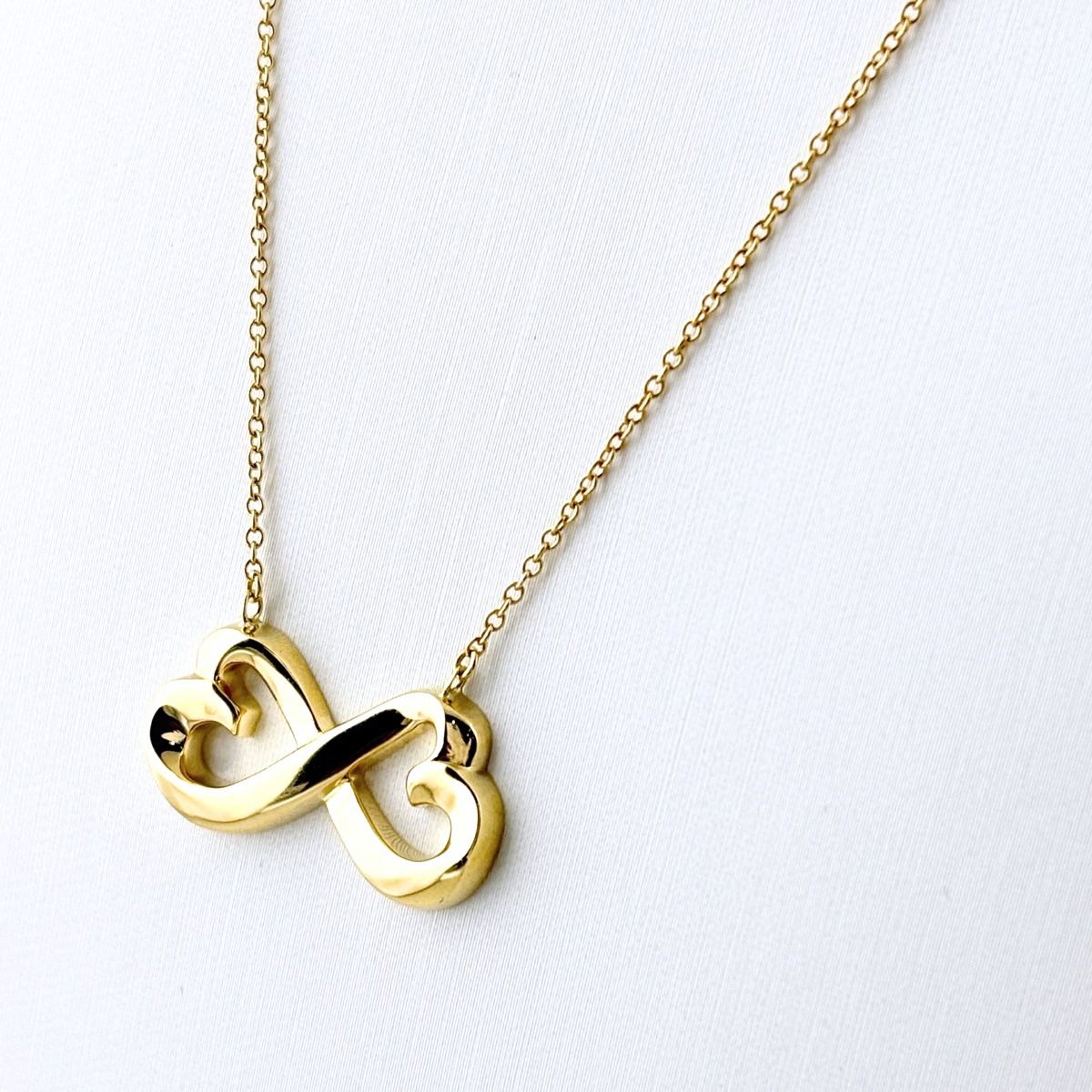ティファニー TIFFANY&Co. ダブルラビングハートネックレス YG イエローゴールド ペンダント ネックレス 750 レディース 【中古】