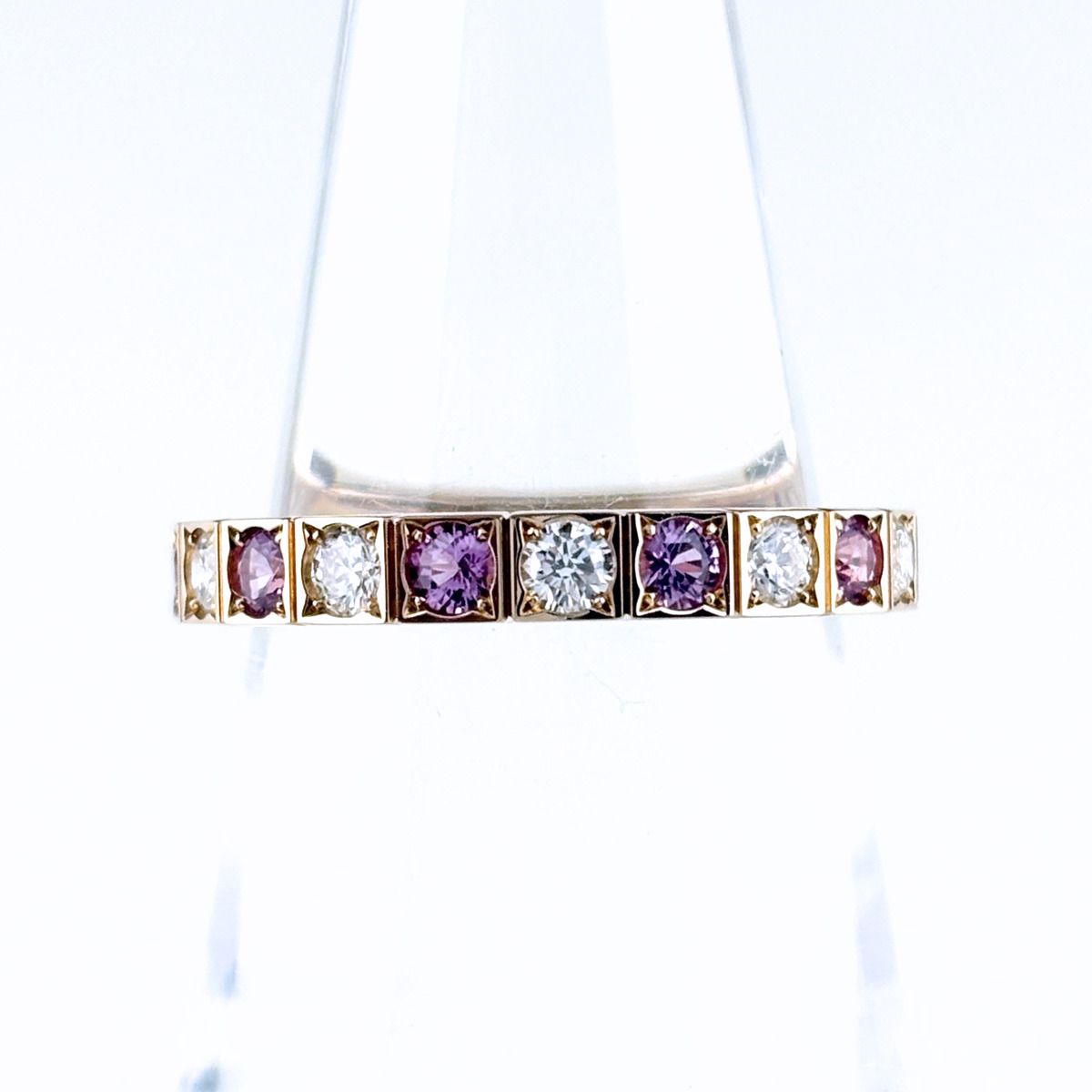 カルティエ CARTIER ラニエール リング PG ピンクゴールド 指輪 メレダイヤ リング 12.5号 750 ピンクサファイア ダイヤモンド レディース 【中古】