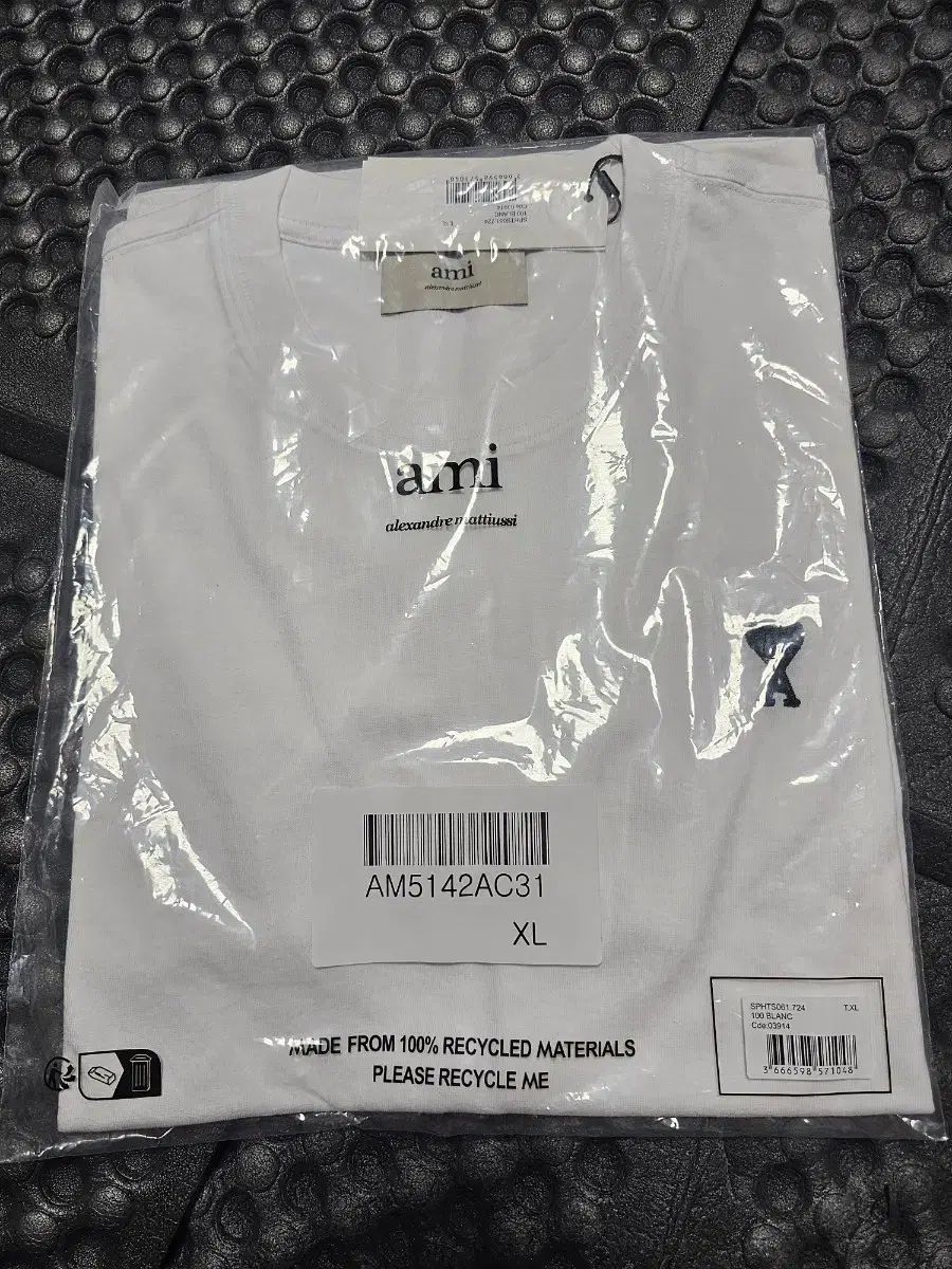 アミ スモールロゴ 半袖Tシャツ 白 XL