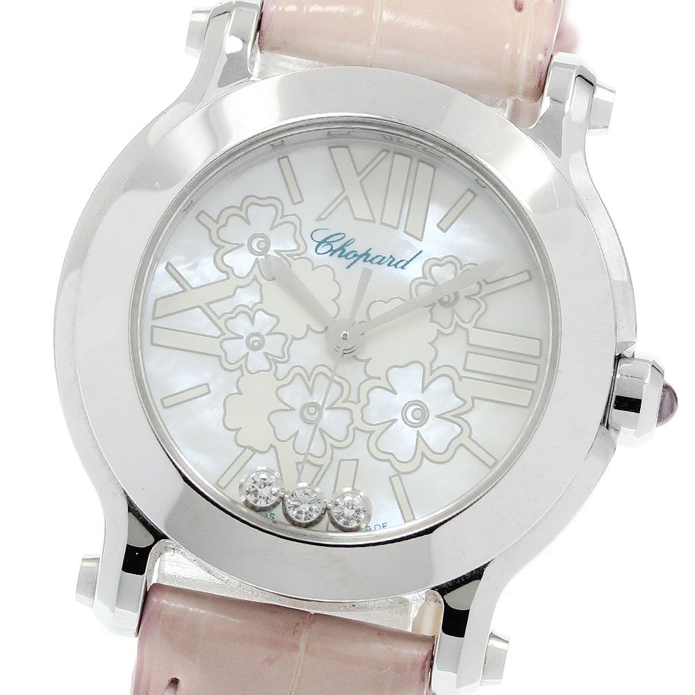 ショパール Chopard 8509 ハッピースポーツ 3Pダイヤ クォーツ レディース _961120