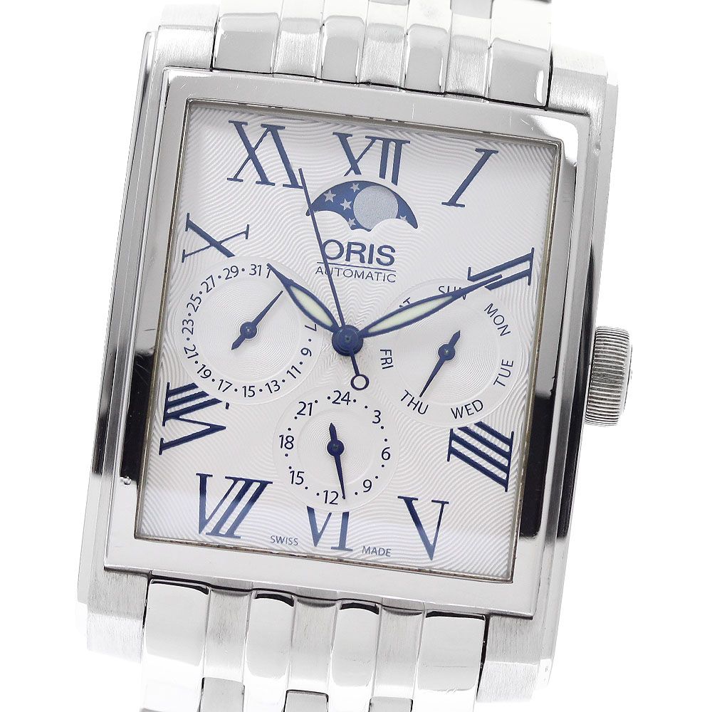 オリス ORIS 7658 レクタンギュラー コンプリケーション ムーンフェイズ 自動巻き メンズ _955174