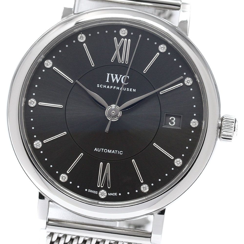IWC IWC SCHAFFHAUSEN IW458110 ポートフィノ オートマティック 37 12Pダイヤ 自動巻き ボーイズ 保証書付き_960447