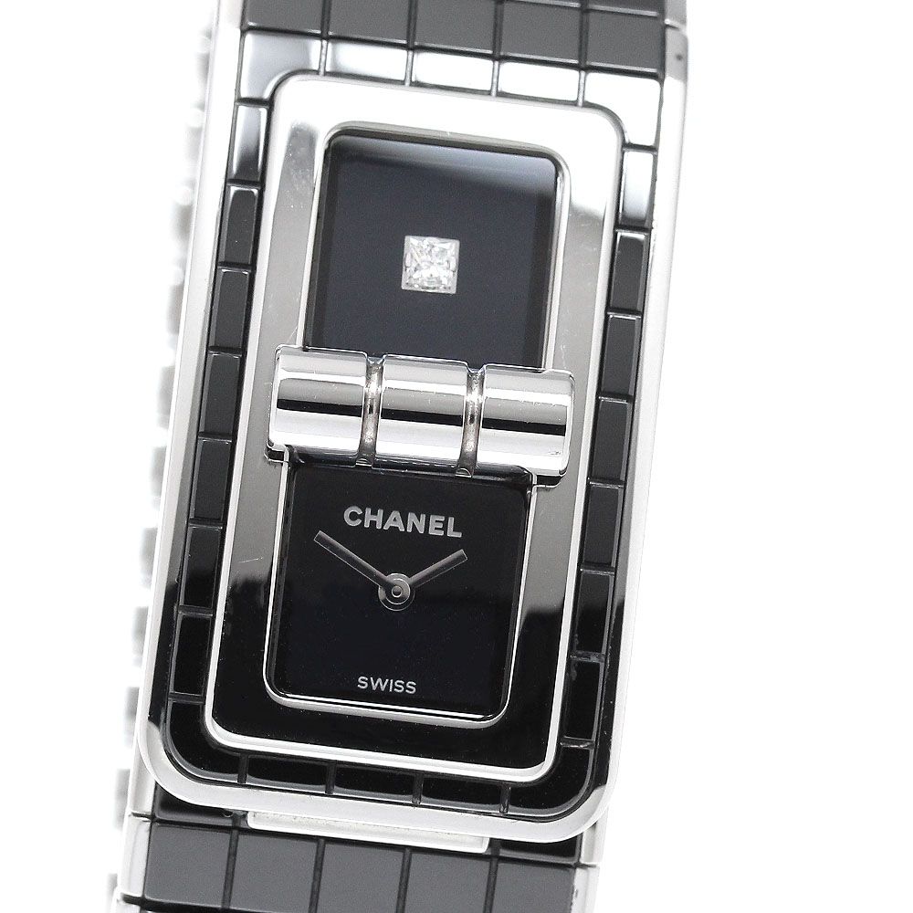 シャネル CHANEL H5147 コード ココ 1Pダイヤ クォーツ メンズ 保証書付き_961089