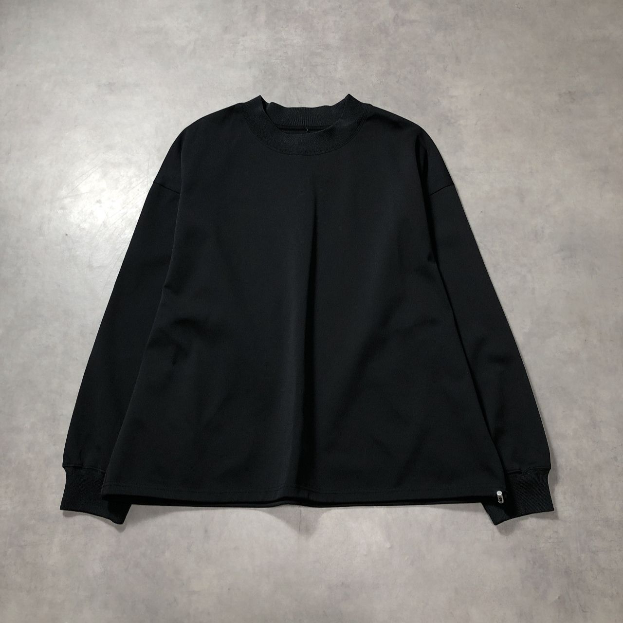 GQ5614◇CARORIE : モックネック L/S Tシャツ CR2408T4-BK◇L◇ブラック カロリイ 長袖 オーバーサイズ