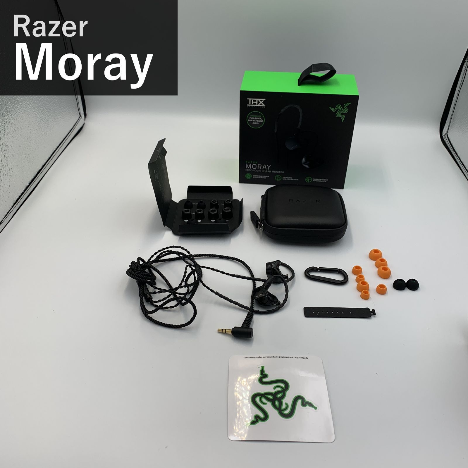 Razer レイザー Moray モレイ ゲーミングイヤホン RZ12-04450100-R3M1 ブラック 有線 ハイブリッドデュアルドライバー インイヤーモニター MMCX 3.5mm パッシブノイズアイソレーション 国内正規品