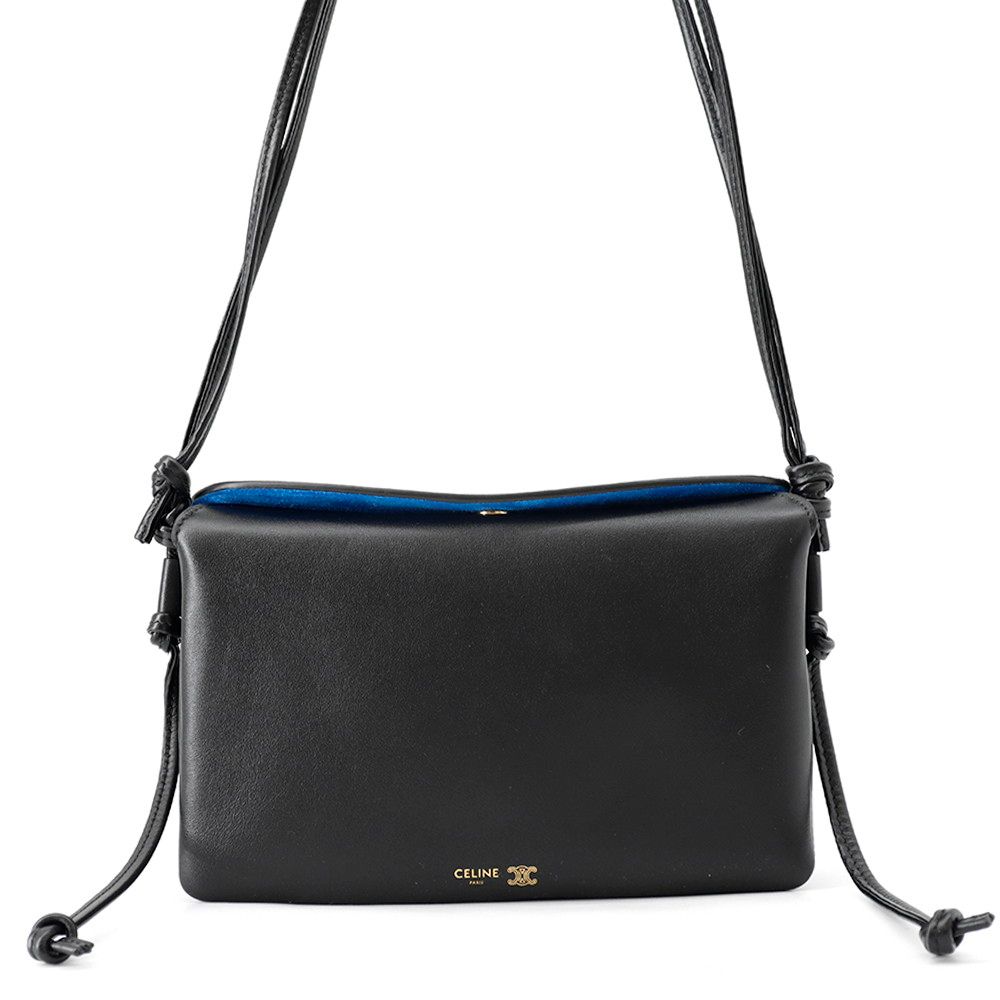 セリーヌ ショルダーバッグ トリオ フラップ レザー 10P862O86 CELINE バッグ 黒