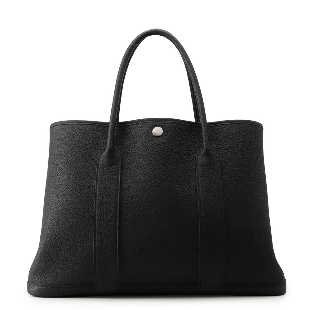 エルメス トートバッグ ガーデンパーティPM ブラック/シルバー金具 ネゴンダ K刻印 HERMES 黒