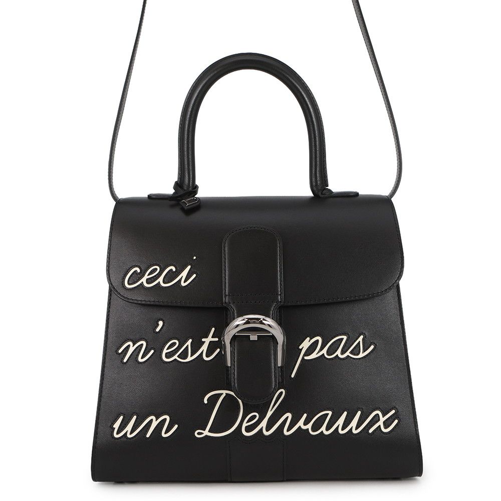 デルボー ハンドバッグ ブリヨン ルーモアMM ボックスカーフ AA0376AAM099ZPV Delvaux 2way 黒