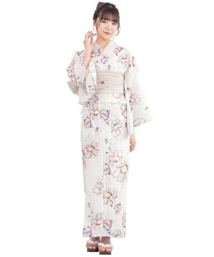 [SOUBIEN] ソウビエン 浴衣 3点 セット セパレート 新二部式浴衣 floro レディース (浴衣/兵児帯/伊達締め)e 0c5fa38d