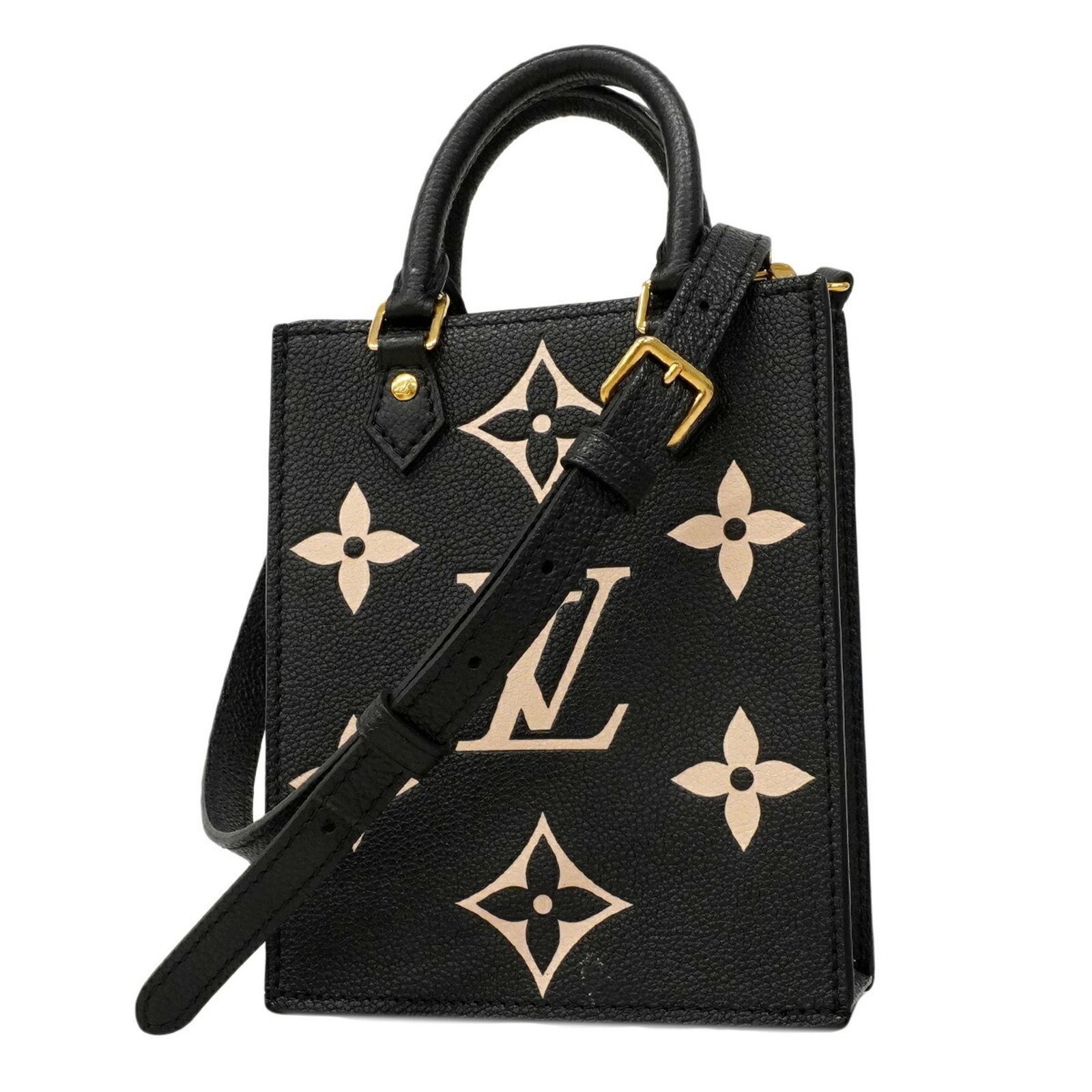 ルイ・ヴィトン(Louis Vuitton) ルイ・ヴィトン ハンドバッグ モノグラム・アンプラント バイカラー プティットサックプラ M81416 ブラック ベージュ 2wayバッグレディース