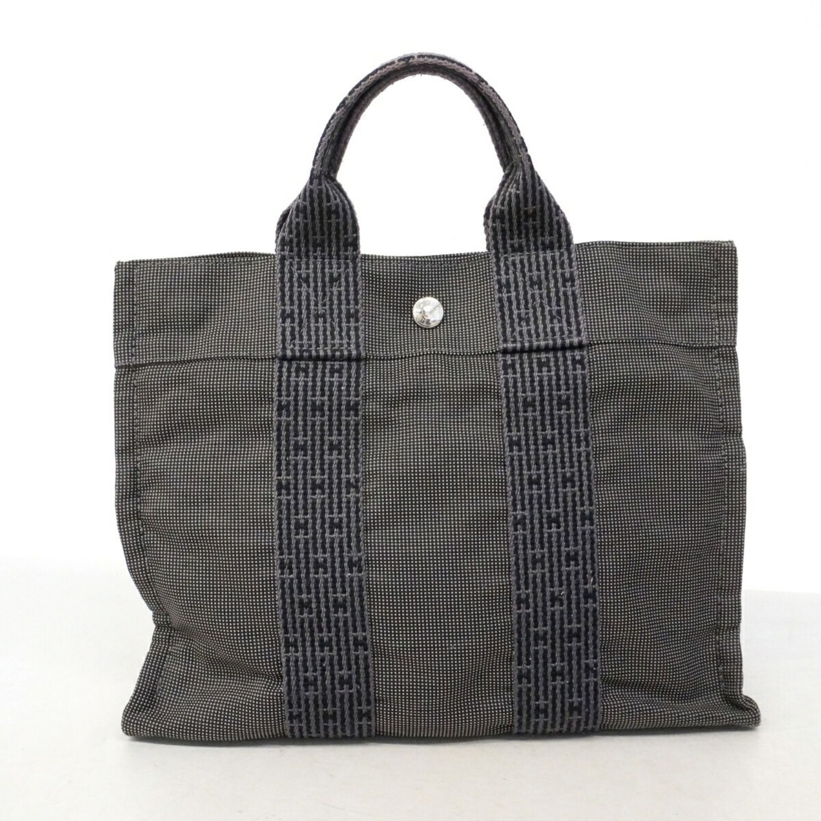 エルメス HERMES バッグ トートバッグ キャンバス 黒×グレー ニュー 