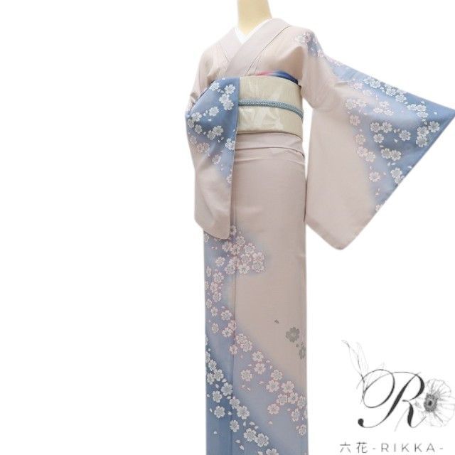 六花-RIKKA- E-9 美品未着用 洗える夏着物 絽❀優雅に映える流水桜
