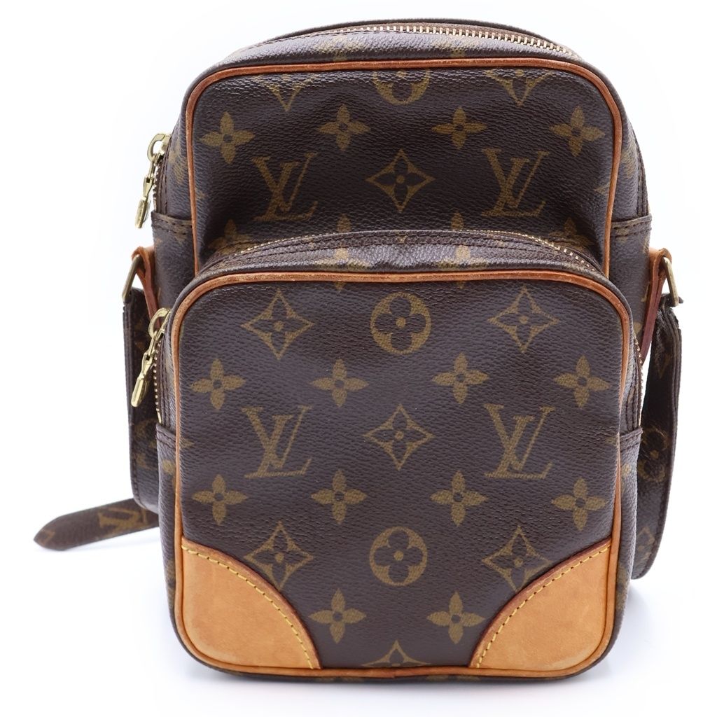 LOUIS VUITTON (ルイヴィトン) モノグラム アマゾン ショルダーバッグ ミニバッグ ブラウン レザー×PVC M45236 ゴールド金具