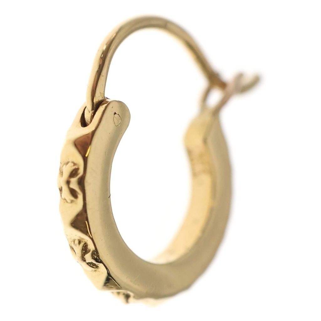 CHROME HEARTS (クロムハーツ) 22K TINY TFP HOOP トゥルーファッキンパンク タイニー フープピアス ゴールド