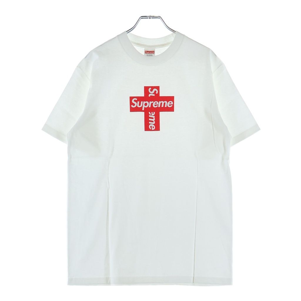 SUPREME (シュプリーム) 20AW Cross Box Logo Tee クロスボックスロゴ プリント クルーネック半袖Tシャツ カットソー ホワイト