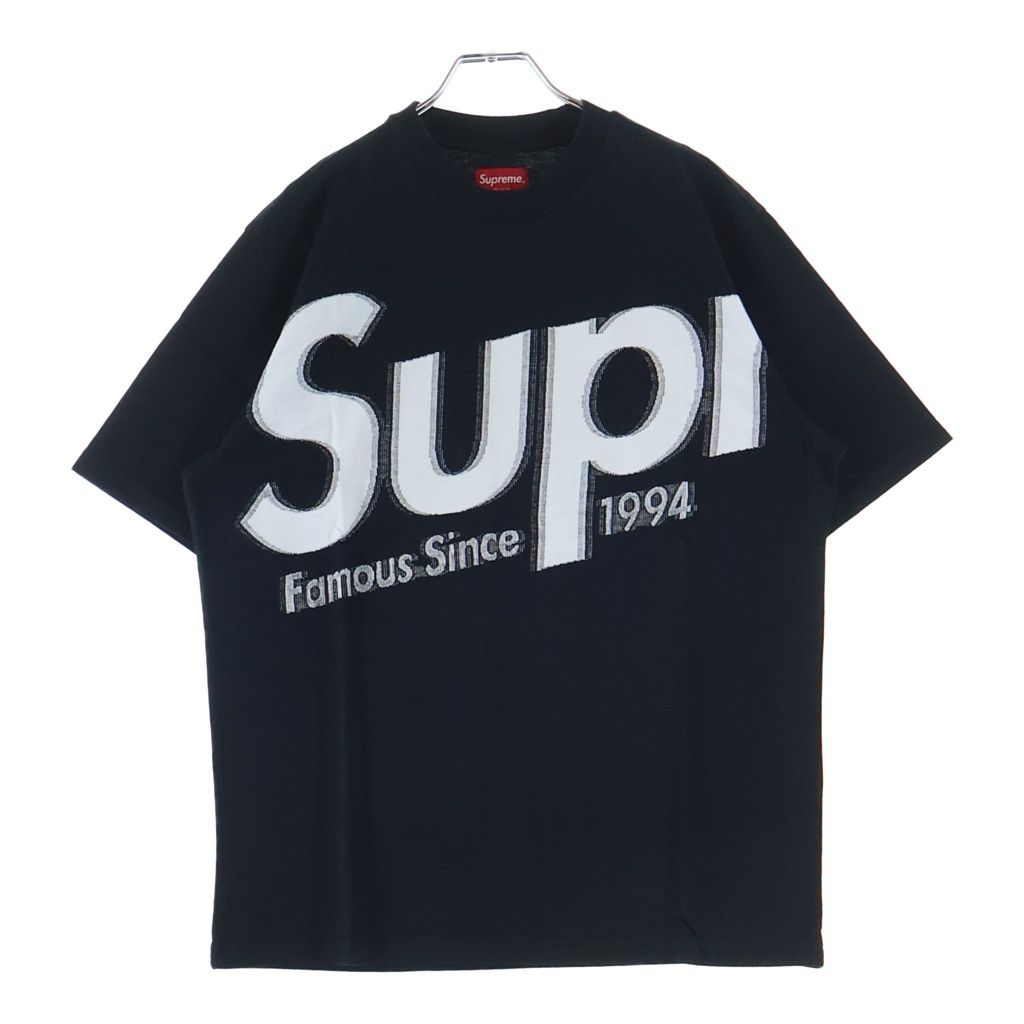 SUPREME (シュプリーム) 21SS Intarsia Spellout S/S Top インターシャ スペルアウト エスエス トップ フロントロゴプリント クルーネック半袖Tシャツカットソー ブラック