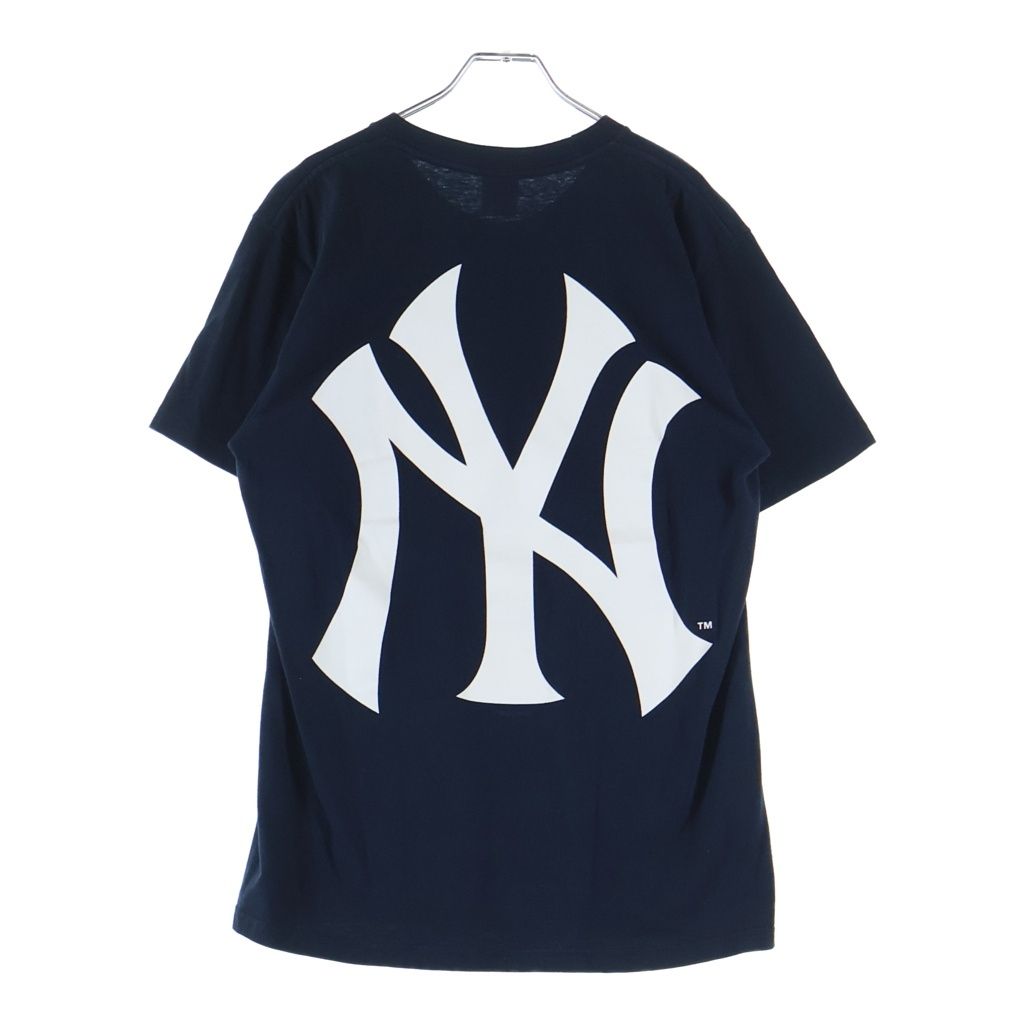 SUPREME (シュプリーム) 15SS ×47Brand New York Yankees Box Logo Tee 47ブランド ニューヨーク ヤンキース ボックスロゴ クルーネック半袖Tシャツカットソー ネイビー