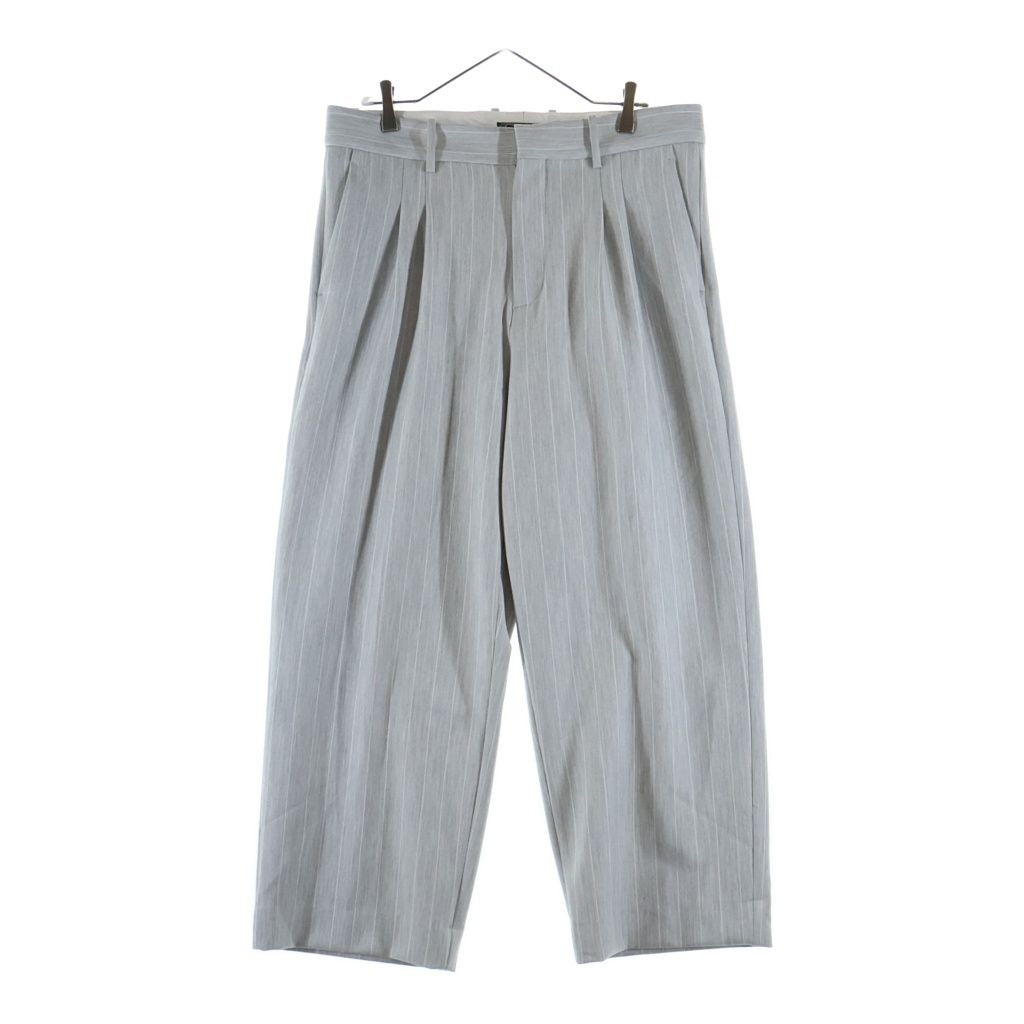 KITH (キス) Pinstripe Eli Pleated Trouser ピンストライプ レーヨン混 トラウザーパンツ スラックス グレー 17,139円