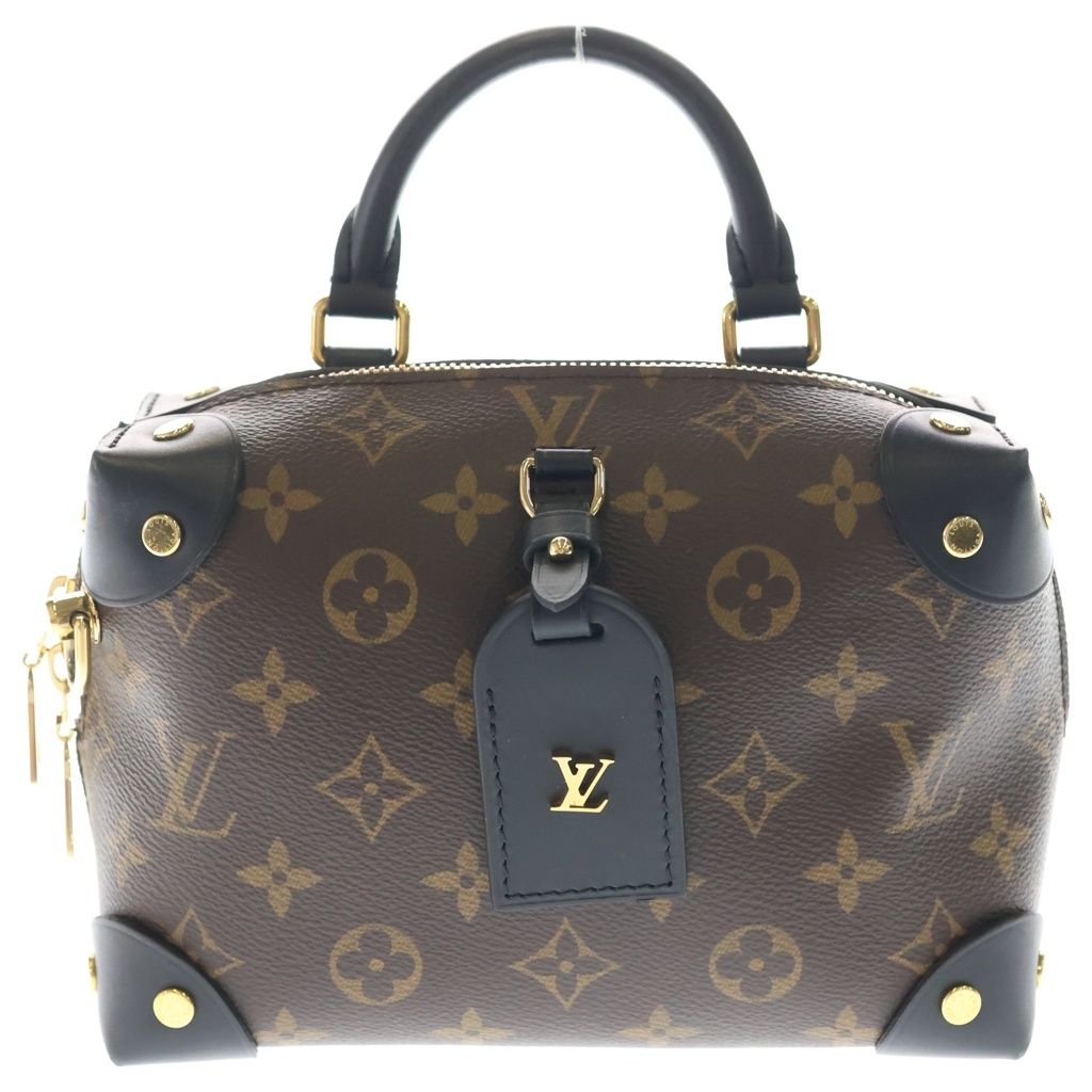 LOUIS VUITTON (ルイヴィトン) プティット マルスープル モノグラム PVC レザー 2WAY ハンド ショルダーバッグ ゴールド金具 ブラウン/ブラック M45571