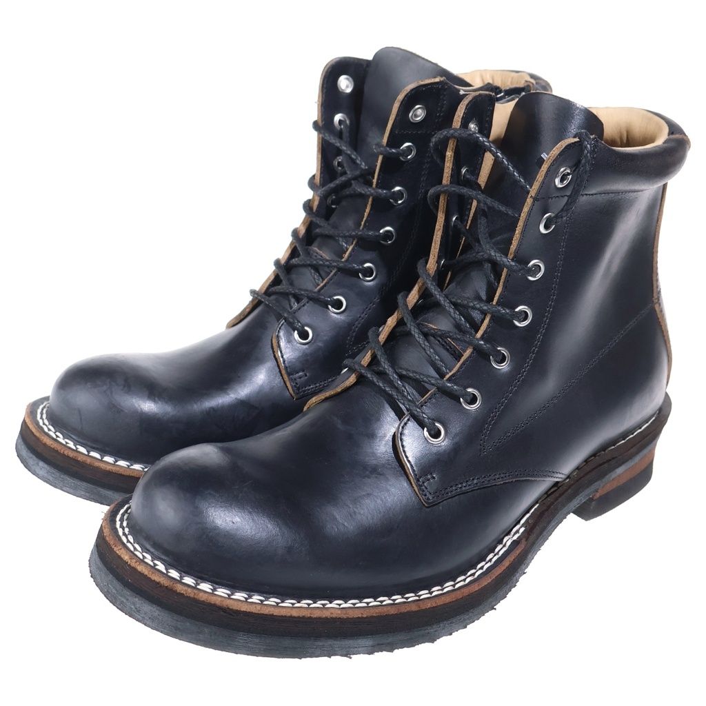 ◎SLOW WEAR LION ワークブーツ 27cm ビブラムソール 黒レザー SLOW WEAR LION (スロウウェアライオン) クロムエクセルレザー ワーク