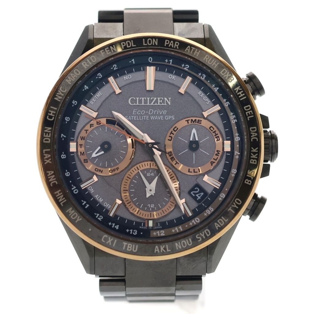 CITIZEN (シチズン) アテッサ Act Line エコドライブ グレー文字盤 Ti/電波ソーラー 腕時計 ブラック CC4016-67E/F950-T027318