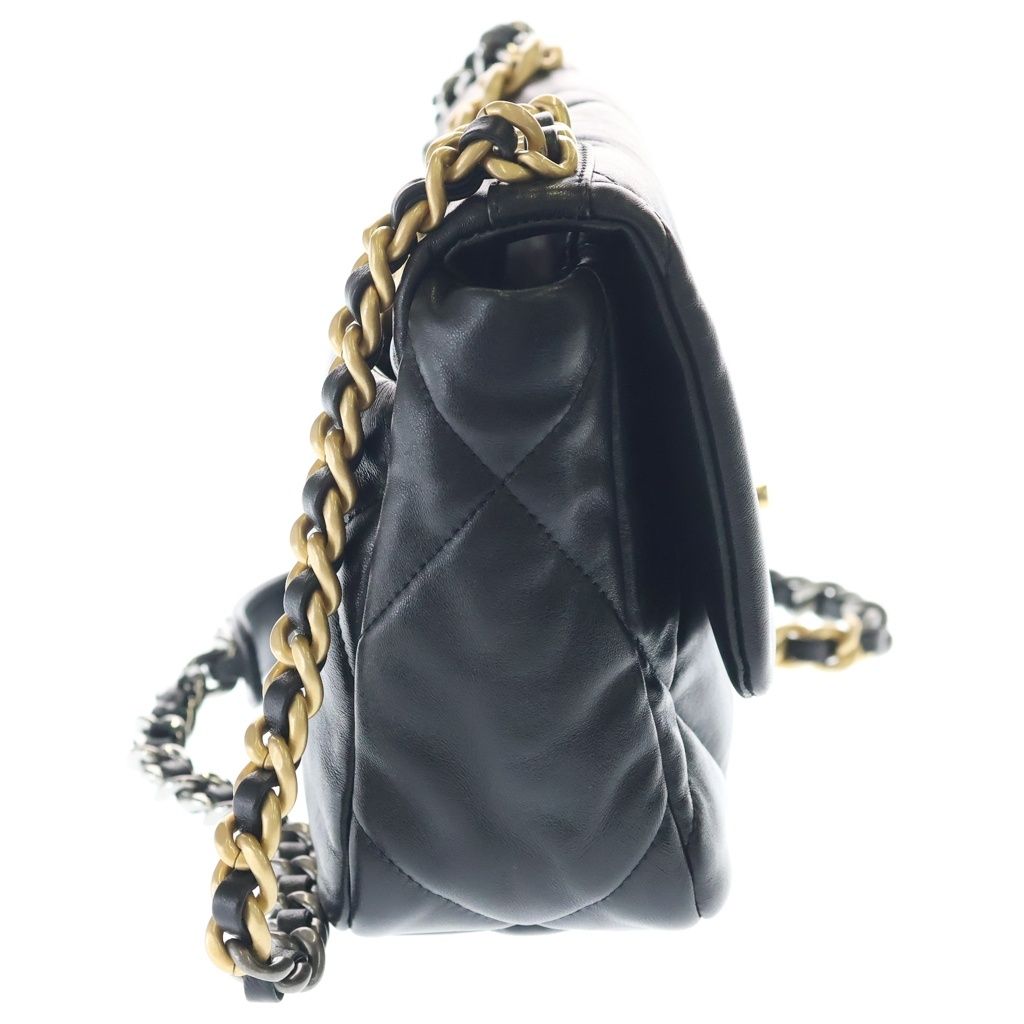 CHANEL (シャネル) シャネル19 チェーンショルダーバッグ ハンドバッグ ブラック ラムスキン AS1160 ゴールド金具 CHANEL (シャネル) シャネル19 チェーンショルダーバッグ ハンドバッグ ブラック ラムスキン AS1160 ゴールド金具