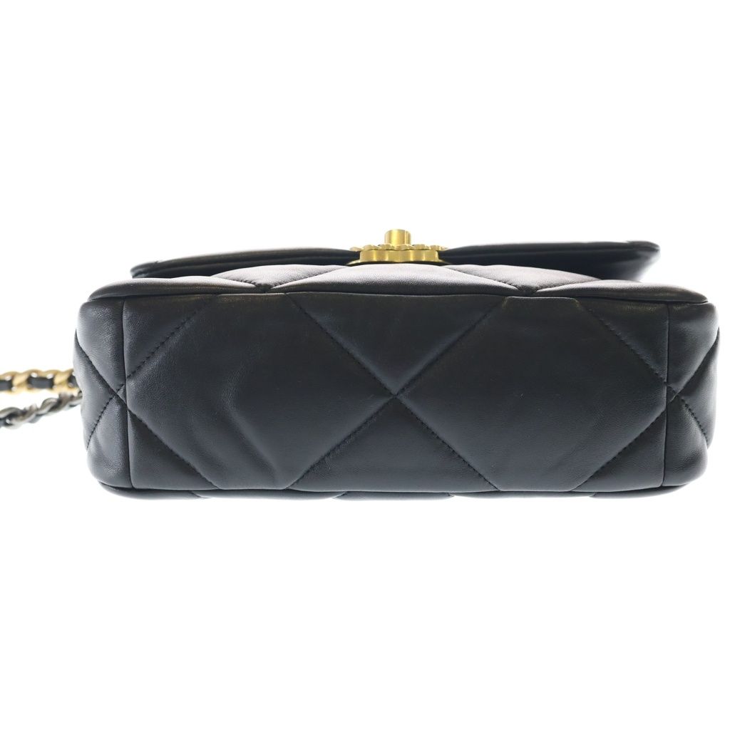 CHANEL (シャネル) シャネル19 チェーンショルダーバッグ ハンドバッグ ブラック ラムスキン AS1160 ゴールド金具 CHANEL (シャネル) シャネル19 チェーンショルダーバッグ ハンドバッグ ブラック ラムスキン AS1160 ゴールド金具
