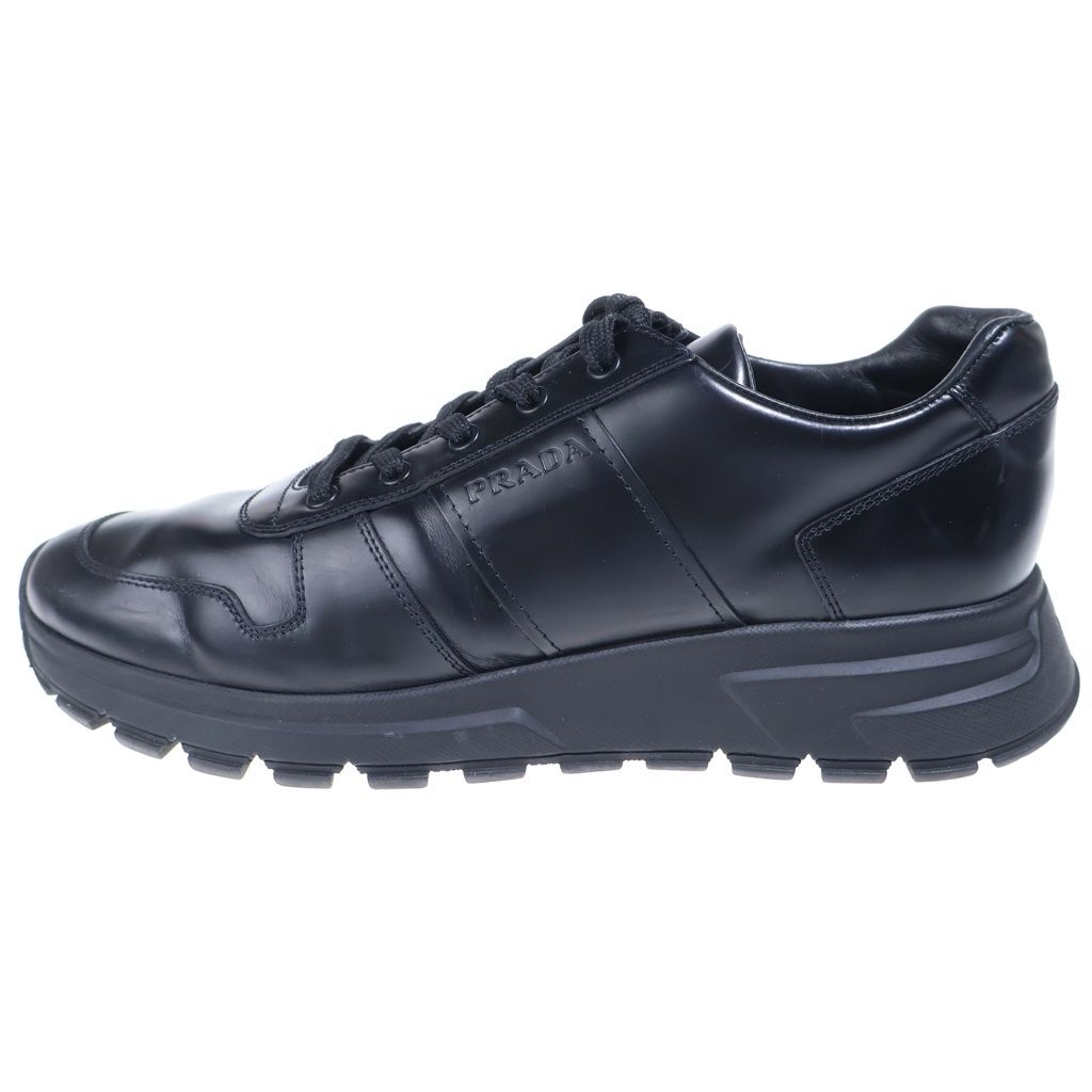 PRADA レザースニーカー 7 PRADA (プラダ) レザー ローカットスニーカー ブラック #7 - メルカリ